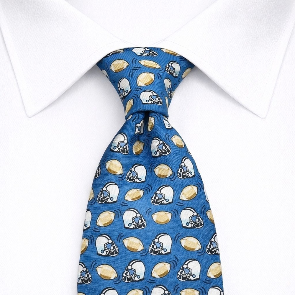 Vineyard Vines Silk Men's Necktie Geometric Football Fan Watch Party‎ Tailgate